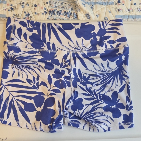 Blue Floral Women's Shorts - Picture 2 of 3